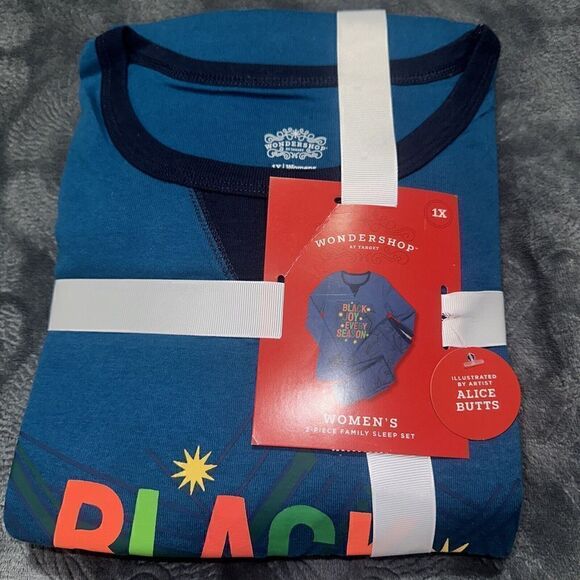 Women's Joy Print Matching Family Pajama Set - Wondershop Blue. Size XL. NWT. Q - Picture 2 of 3